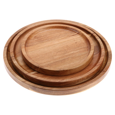 Vague Round Acacia Wooden Tray