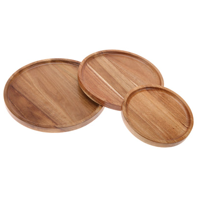 Vague Round Acacia Wooden Tray