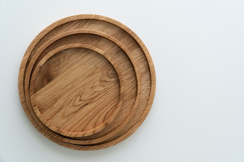 Vague Round Acacia Wooden Tray