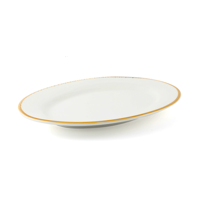 Porceletta Ivory Mocha Porcelain Oval Plate