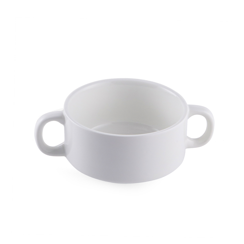 Porceletta Ivory Porcelain Soup Cup with Handles 200 ml