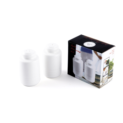 Porceletta Ivory Porcelain Cylindrical Salt & Pepper Set