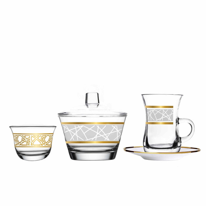 Elena Glass & Porcelain Tea & Cawa Set | 20 pieces