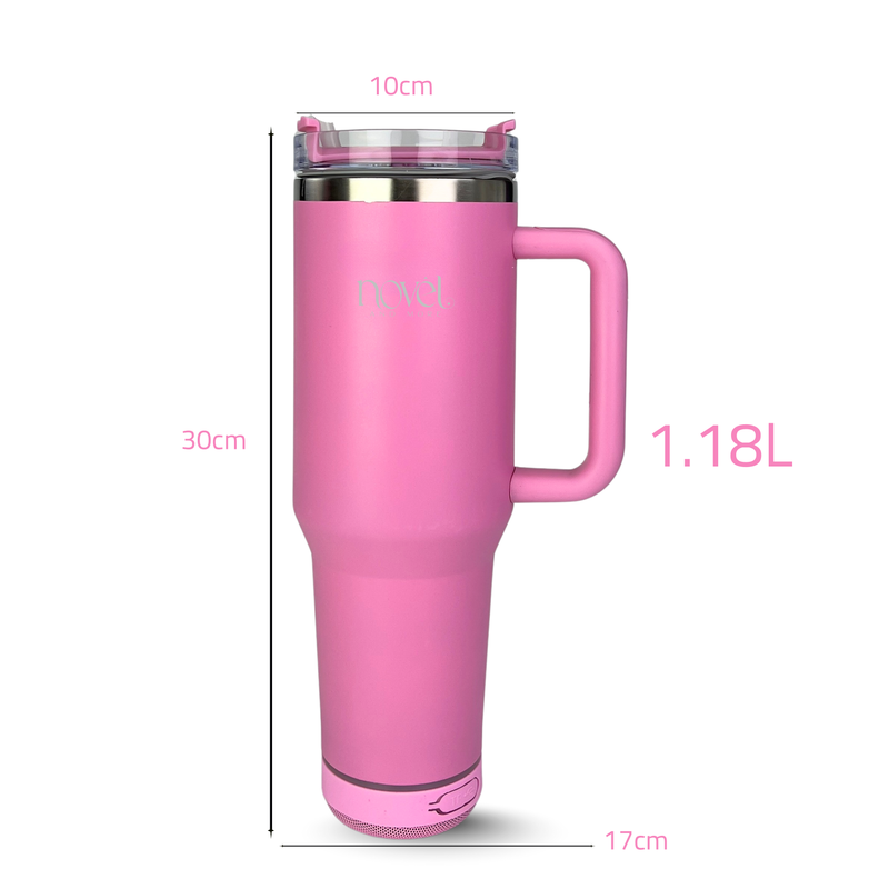 Novel Smart Tumbler 1.18L with Bluetooth Speaker | Pink