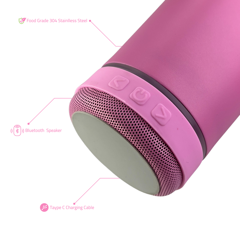 Novel Smart Tumbler 1.18L with Bluetooth Speaker | Pink