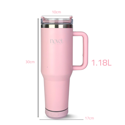 Novel Smart Tumbler 1.18L with Bluetooth Speaker | Baby Pink