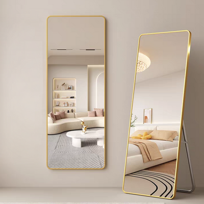 Rectangular Mirror With Metal Frame & Stand