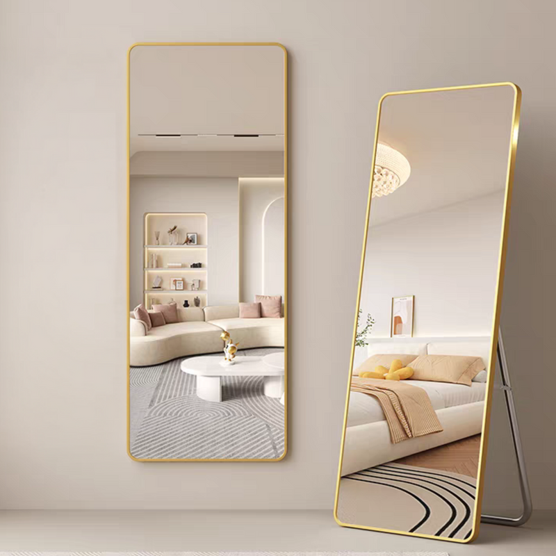 Rectangular Mirror With Metal Frame & Stand
