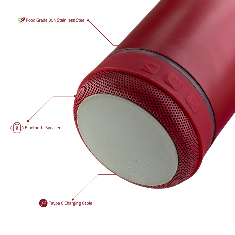 Novel Smart Tumbler 1.18L with Bluetooth Speaker | Red