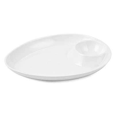 Vague Melamine Triangle Platter with Sauce Hole