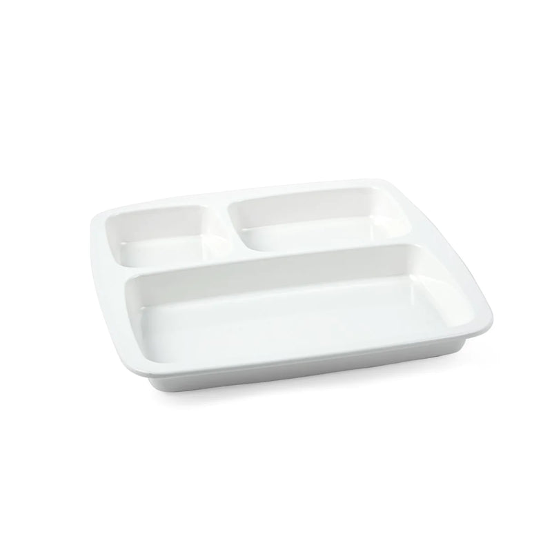 Vague Melamine Square 3 Compartment Divided Platter 25 cm