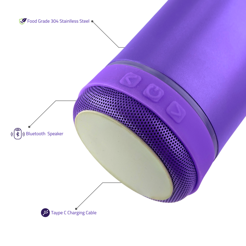 Novel Smart Tumbler 1.18L with Bluetooth Speaker | Purple