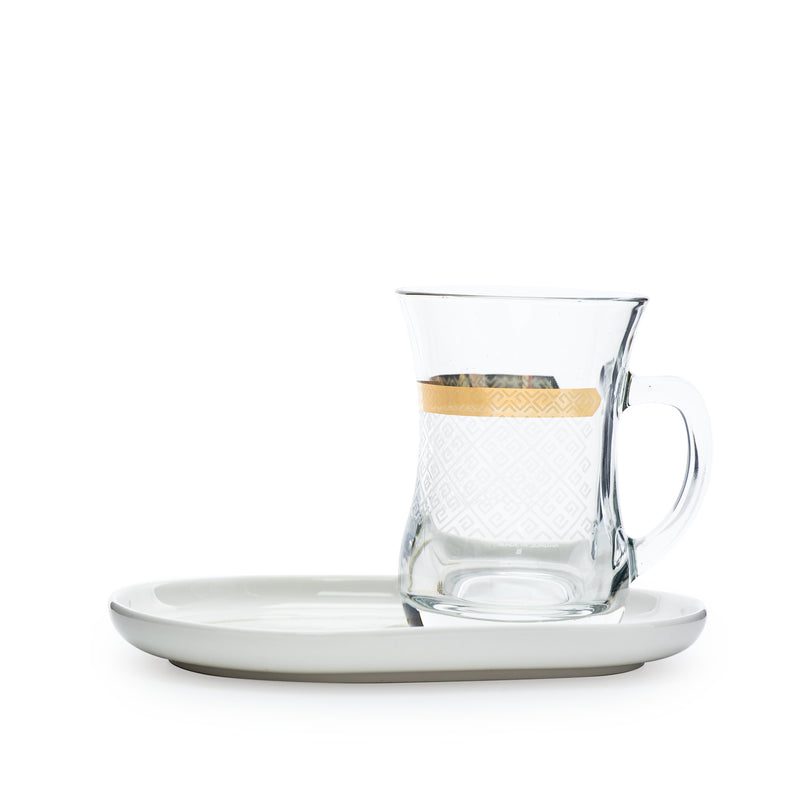 Crown Glass & Porcelain Mug | 4 pieces