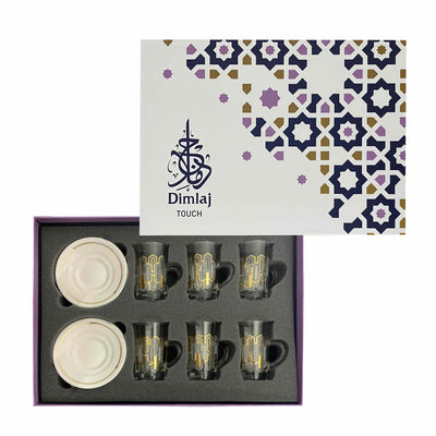 Basalt Glass & Porcelain Tea Set | 12 pieces