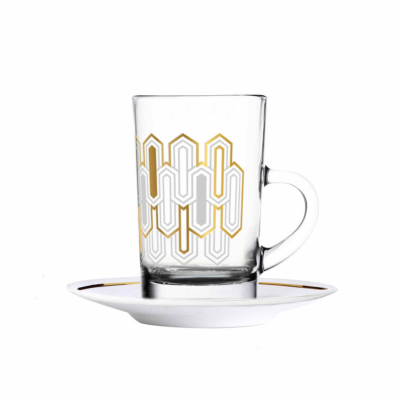 Basalt Glass & Porcelain Tea Set | 12 pieces