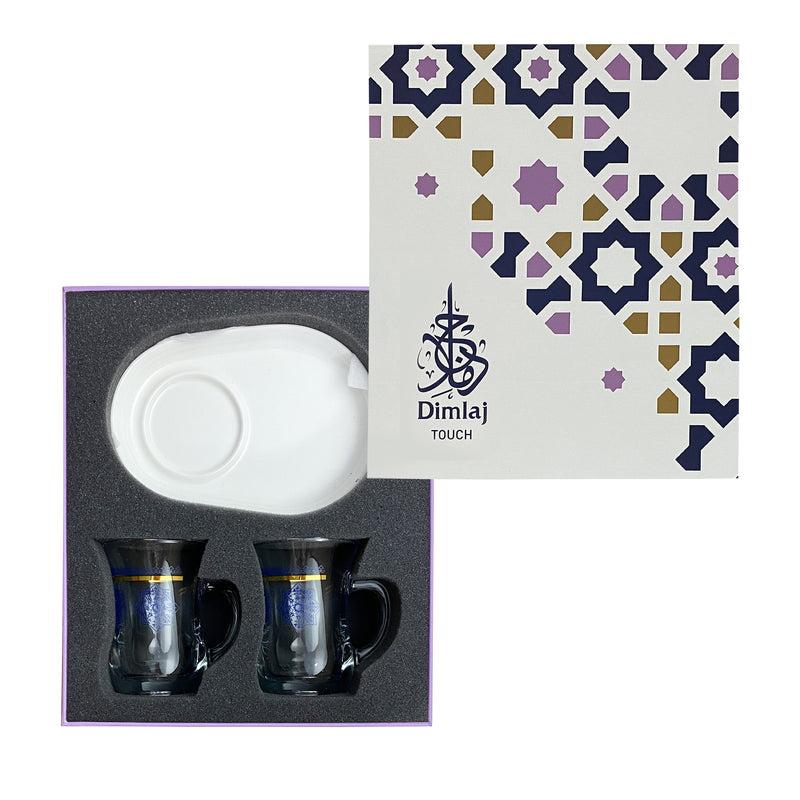 طقم كاسات من Aster الزجاج والبورسلان | 4 قطع