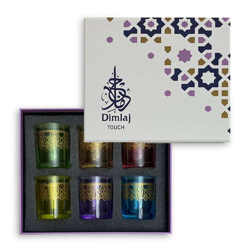 Casablanca Glass Tumbler Colored Set | 6 pieces