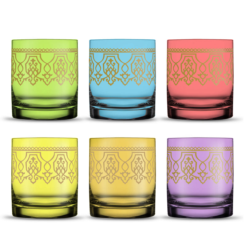 Casablanca Glass Tumbler Colored Set | 6 pieces