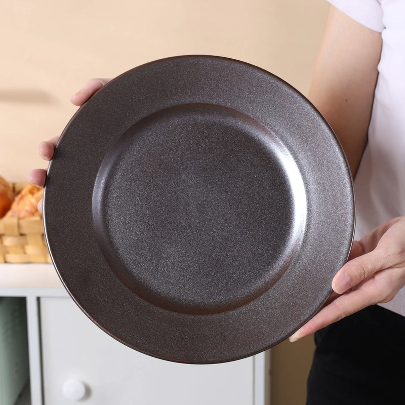 صحن بورسلان راستك اسود من Porceletta 