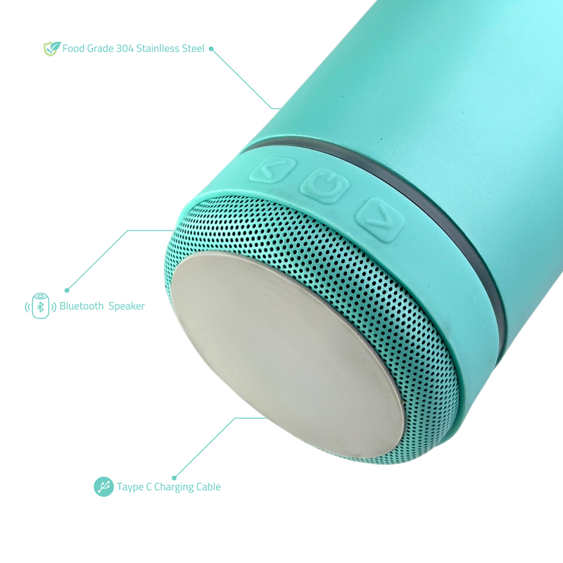 Novel Smart Tumbler 1.18L with Bluetooth Speaker | Turquoise