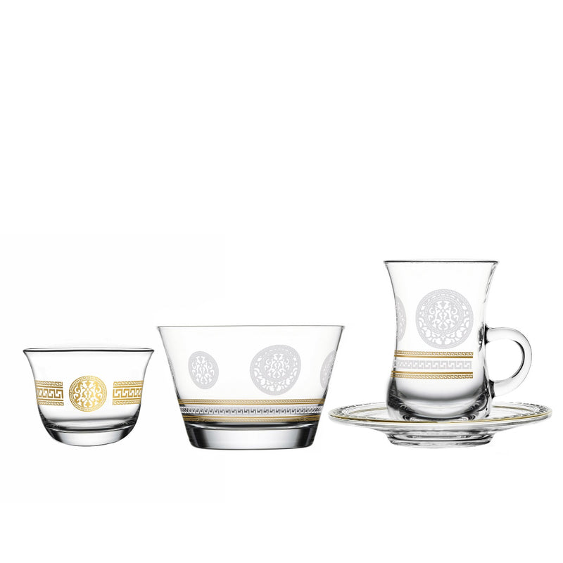 Crest Glass Tea & Cawa Set | 20 pieces