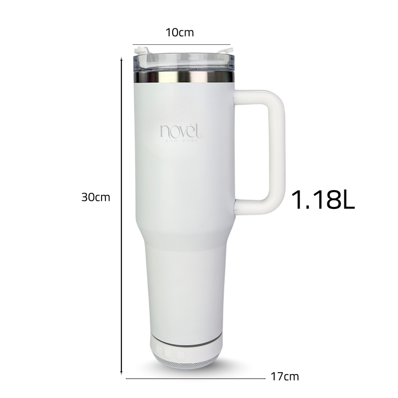 Novel Smart Tumbler 1.18L with Bluetooth Speaker | White
