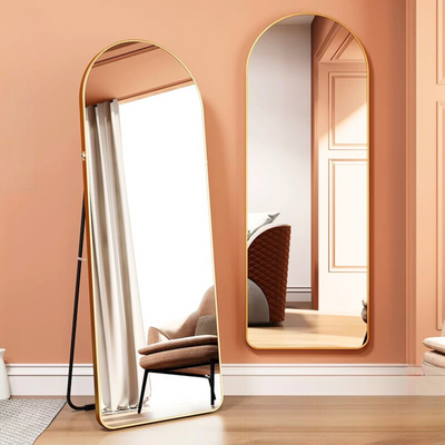 Oval Mirror with Metal Frame