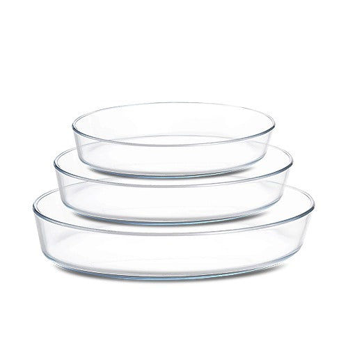 Pasabahce Oval Glass Baking Dish Set – 3 Pieces