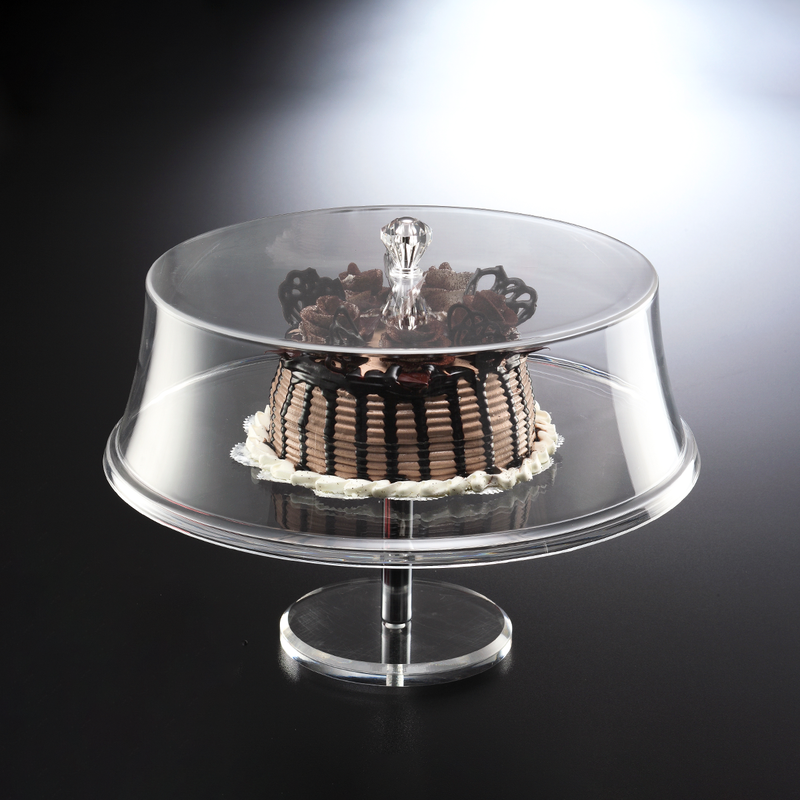 Vague Round Acrylic Cake Box with Stand 