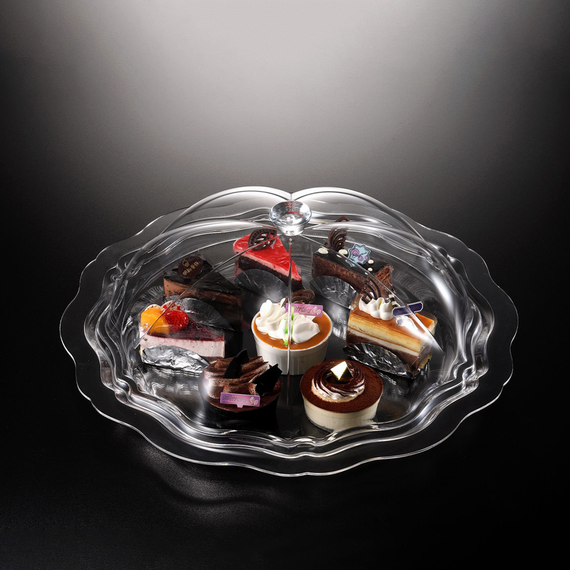 Vague Round Acrylic Dessert Serving Set 