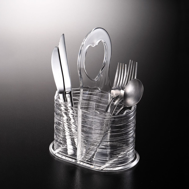 Vague Acrylic Cutlery Holder Bark Design 