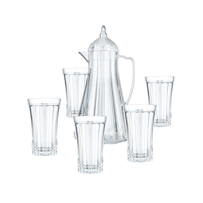 Vague Acrylic Water Jug 2.2 L with 6 Cups Set 