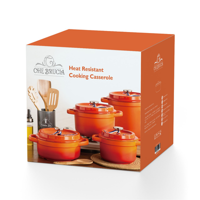 Che Brucia Direct Fire Orange Ceramic Cooking Casserole