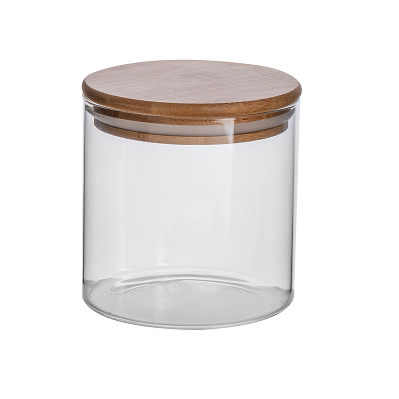 Vague Borosilicate Glass Jar with Bamboo Lid