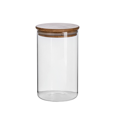 Vague Borosilicate Glass Jar with Bamboo Lid