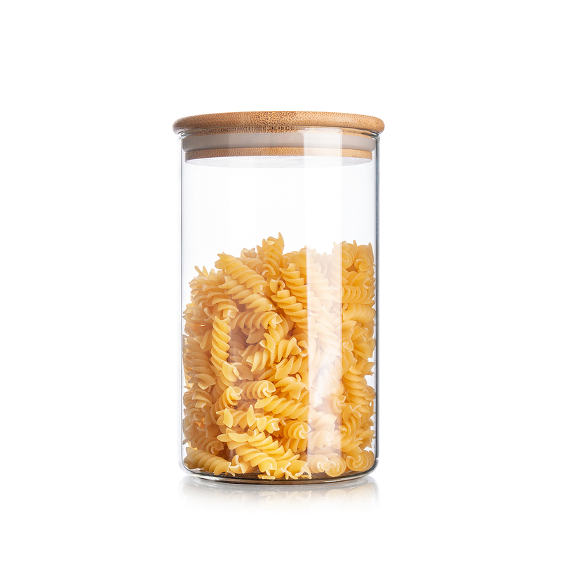 Vague Borosilicate Glass Jar with Bamboo Lid