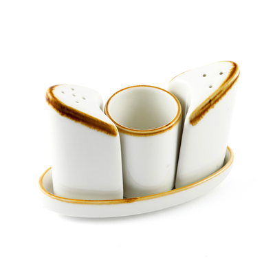 Porceletta Mocha Porcelain 4 Pcs Condiment Set