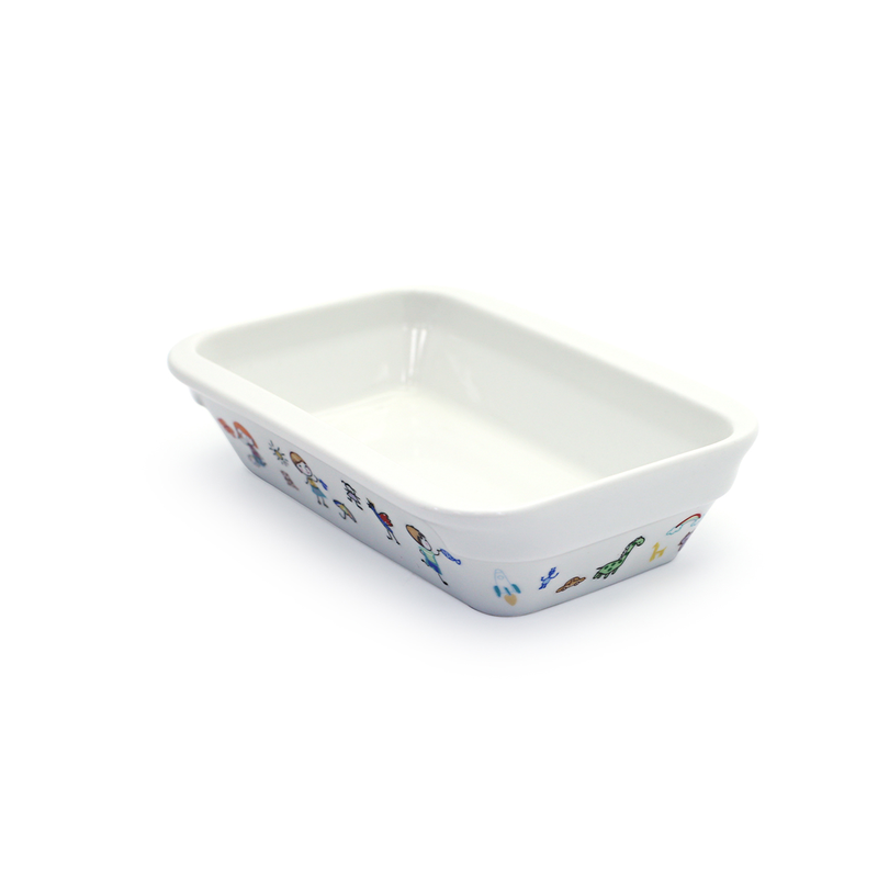 Porceletta Ivory Porcelain Kids Rectangular Deep Dish 