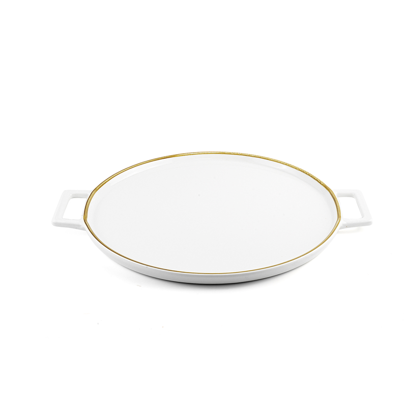 Porceletta Mocha Porcelain Pizza Plate 