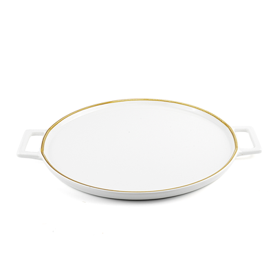 Porceletta Mocha Porcelain Pizza Plate 