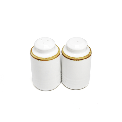 Porceletta Mocha Porcelain Cylindrical Salt & Pepper Shakers Set 