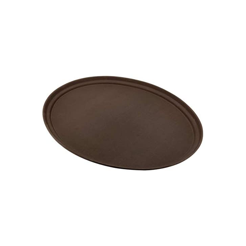 Vague Oval Non Slip Plastic Tray with Rubber 