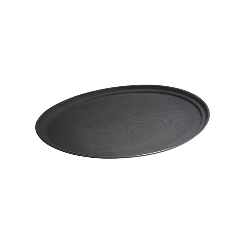 Vague Oval Non Slip Plastic Tray with Rubber 