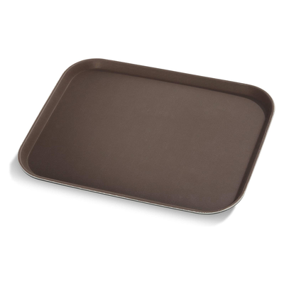 Vague Rectangular Non Slip Plastic Tray with Rubber 