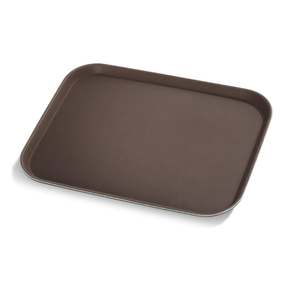 Vague Rectangular Non Slip Plastic Tray with Rubber 