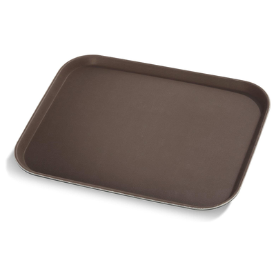 Vague Rectangular Non Slip Plastic Tray with Rubber 