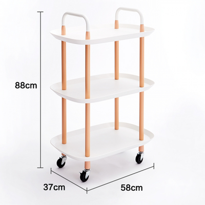 Vague 3-Tier Boat Plastic Rolling Cart