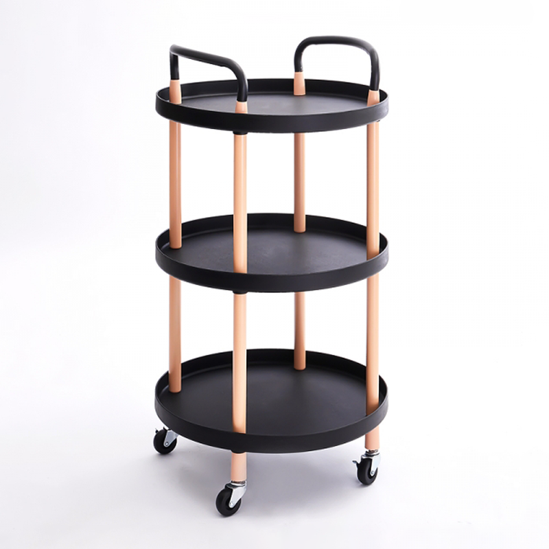 Vague 3-Tier Round Plastic Rolling Cart