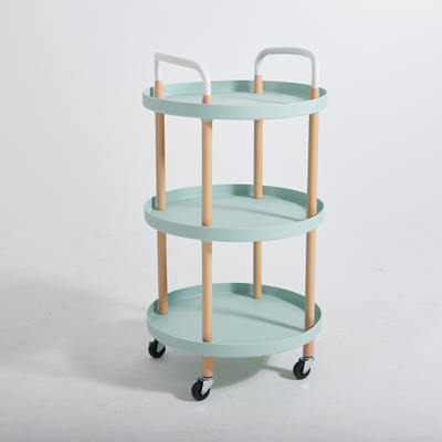 Vague 3-Tier Round Plastic Rolling Cart