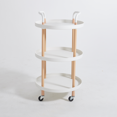 Vague 3-Tier Round Plastic Rolling Cart